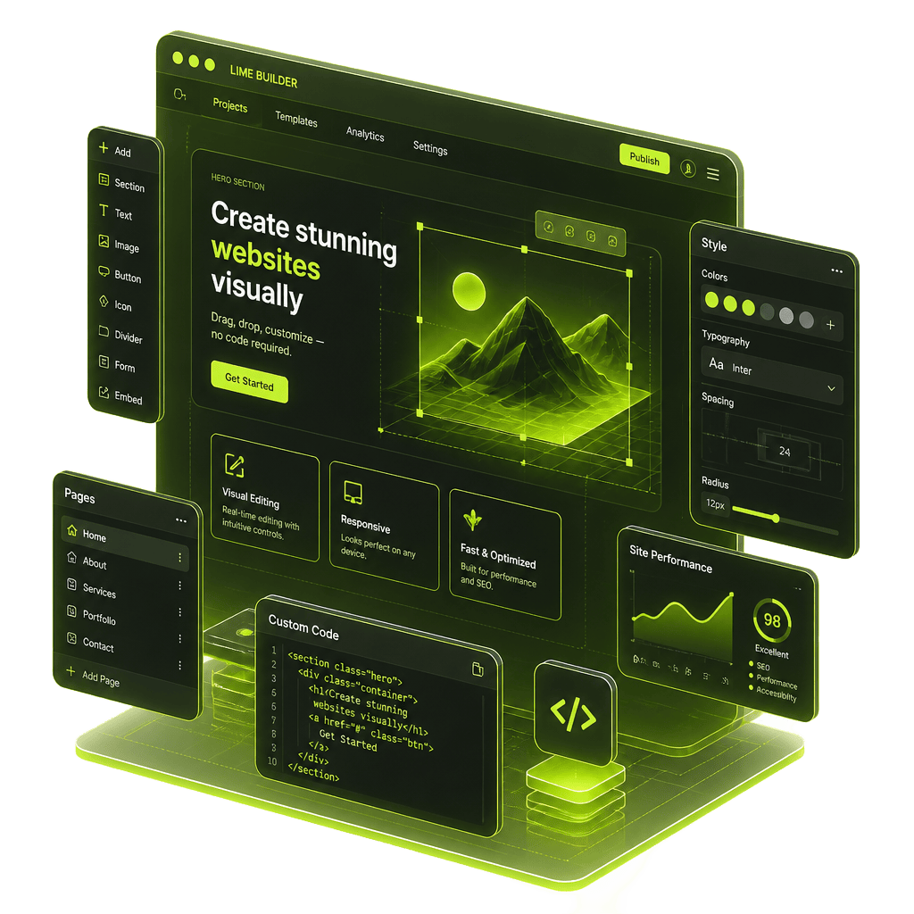 Illustration of a website being assembled